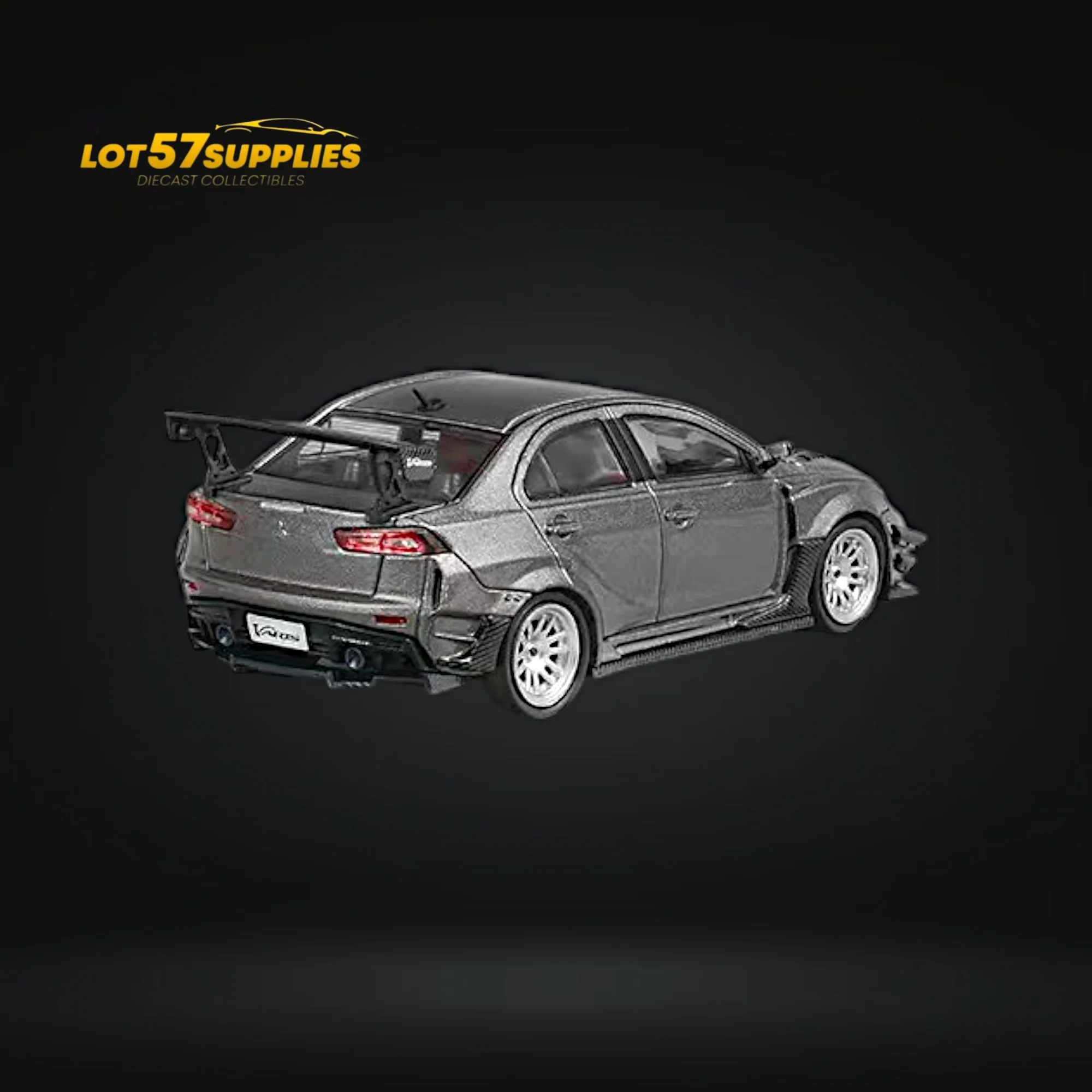 CM Model Mitsubishi Lancer Evolution X Varis Wide Body Gray 1:64 - Image 3
