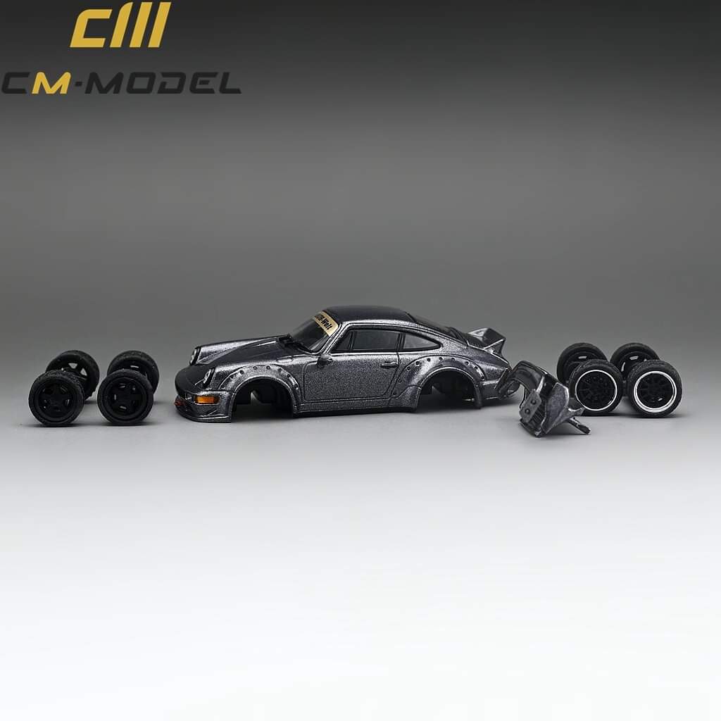 CM Model Porsche 964 Widebody Metallic Gray 1:64 - Image 4