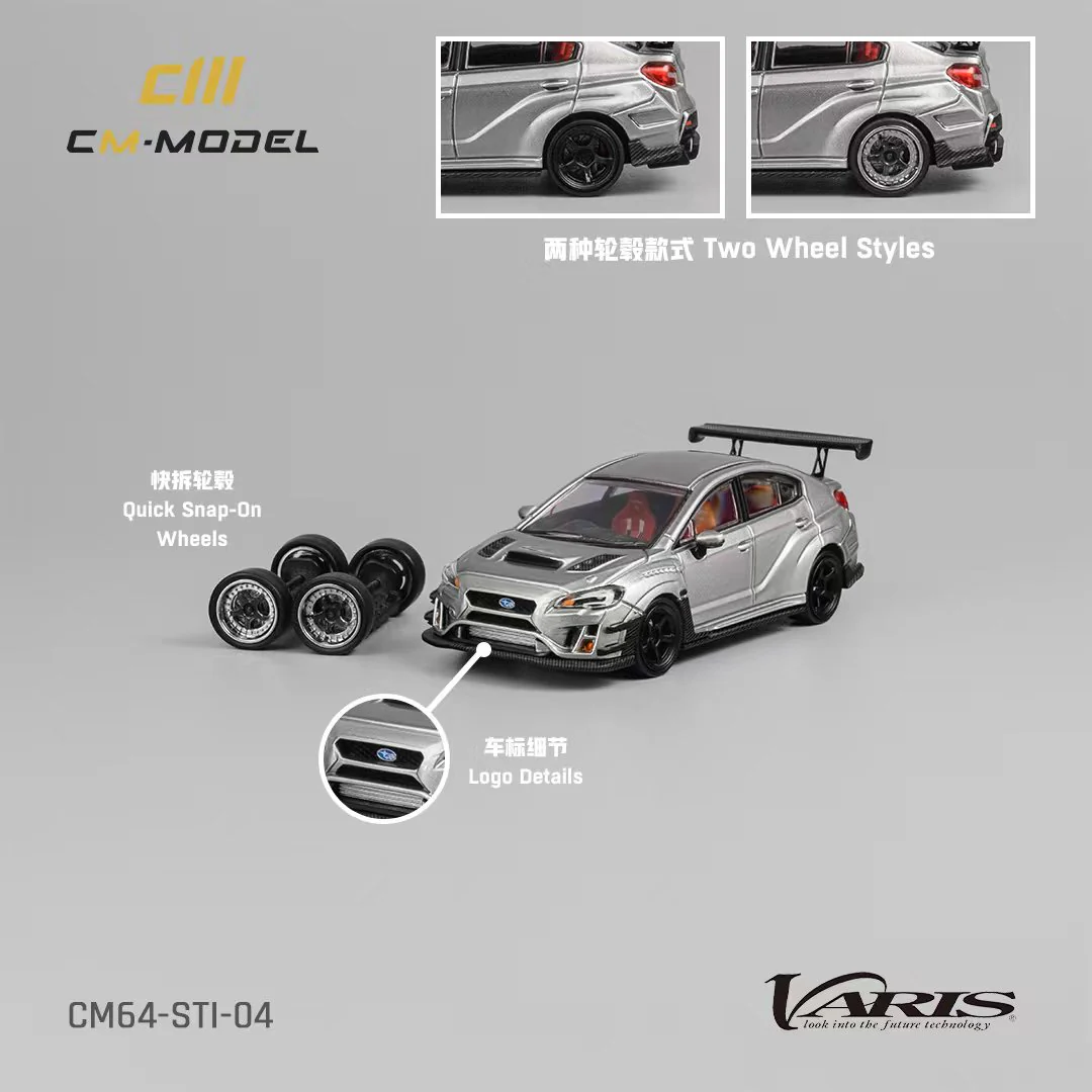 CM Model Subaru WRX STI Varis Widebody Silver 1:64 - Image 3