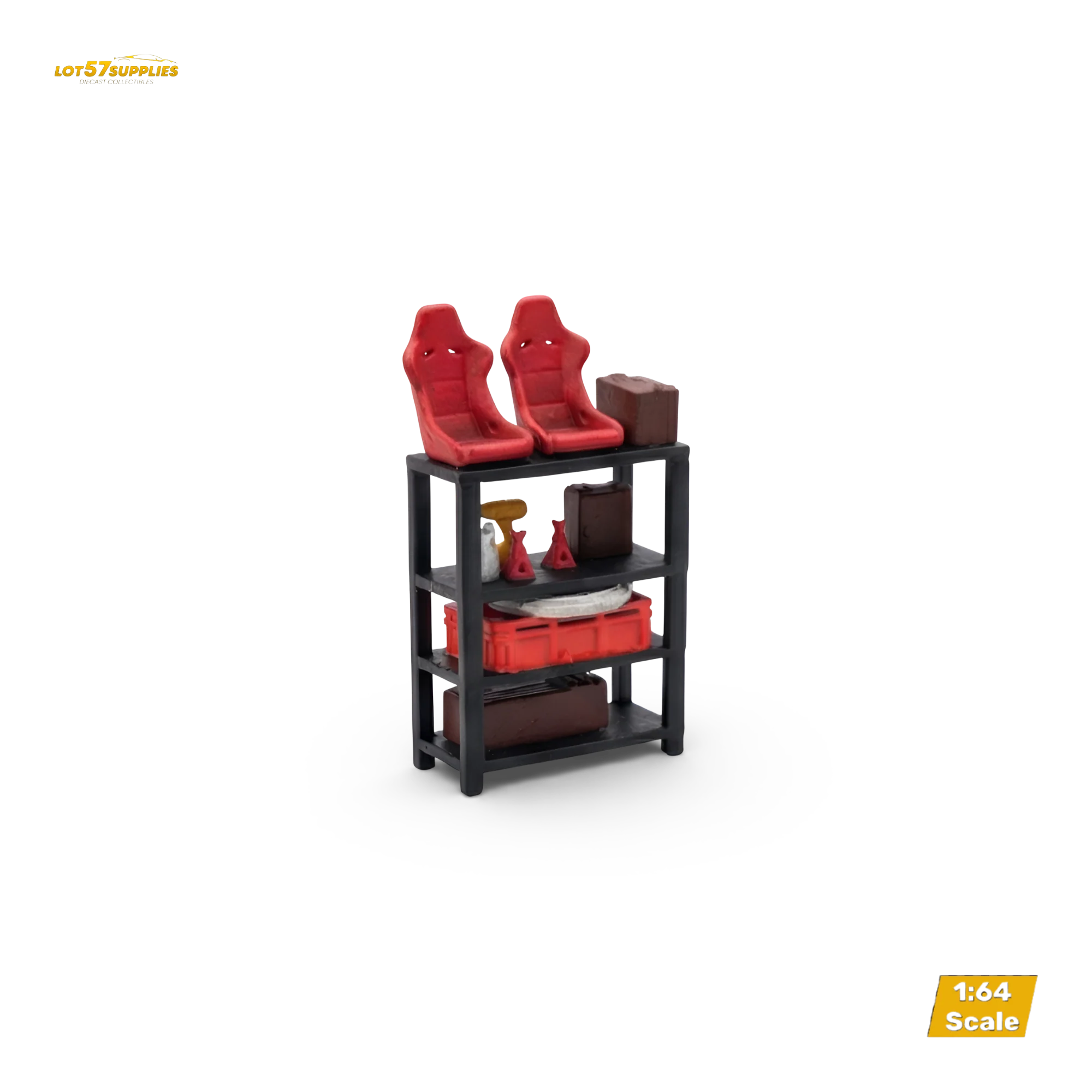 LOT57 Parts "AUTO PARTS SHELVING" V1 1:64 Diorama Accessory - Image 5