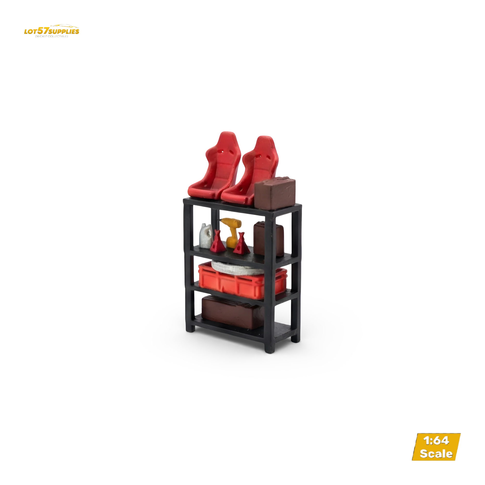 LOT57 Parts "AUTO PARTS SHELVING" V1 1:64 Diorama Accessory - Image 6