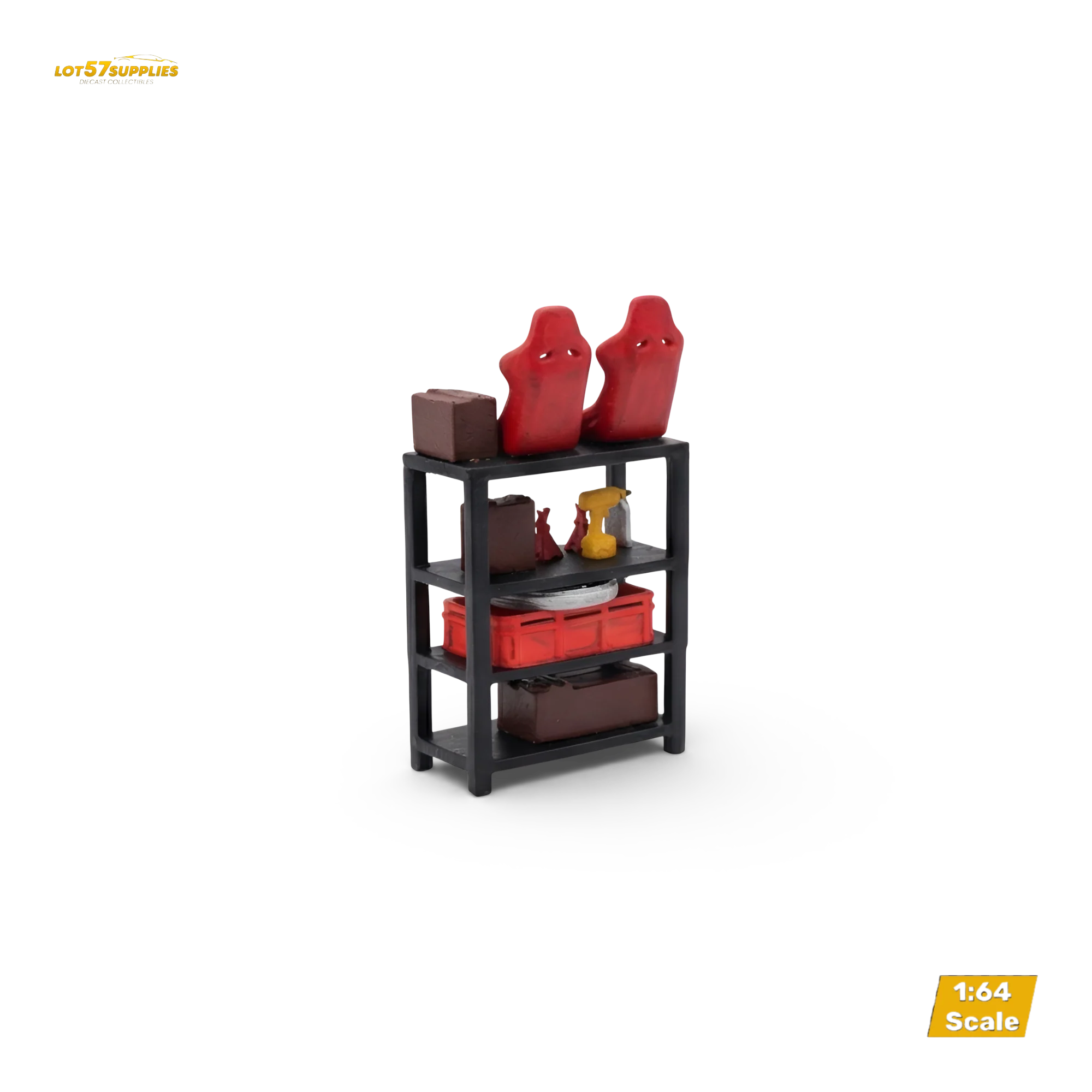 LOT57 Parts "AUTO PARTS SHELVING" V1 1:64 Diorama Accessory - Image 7
