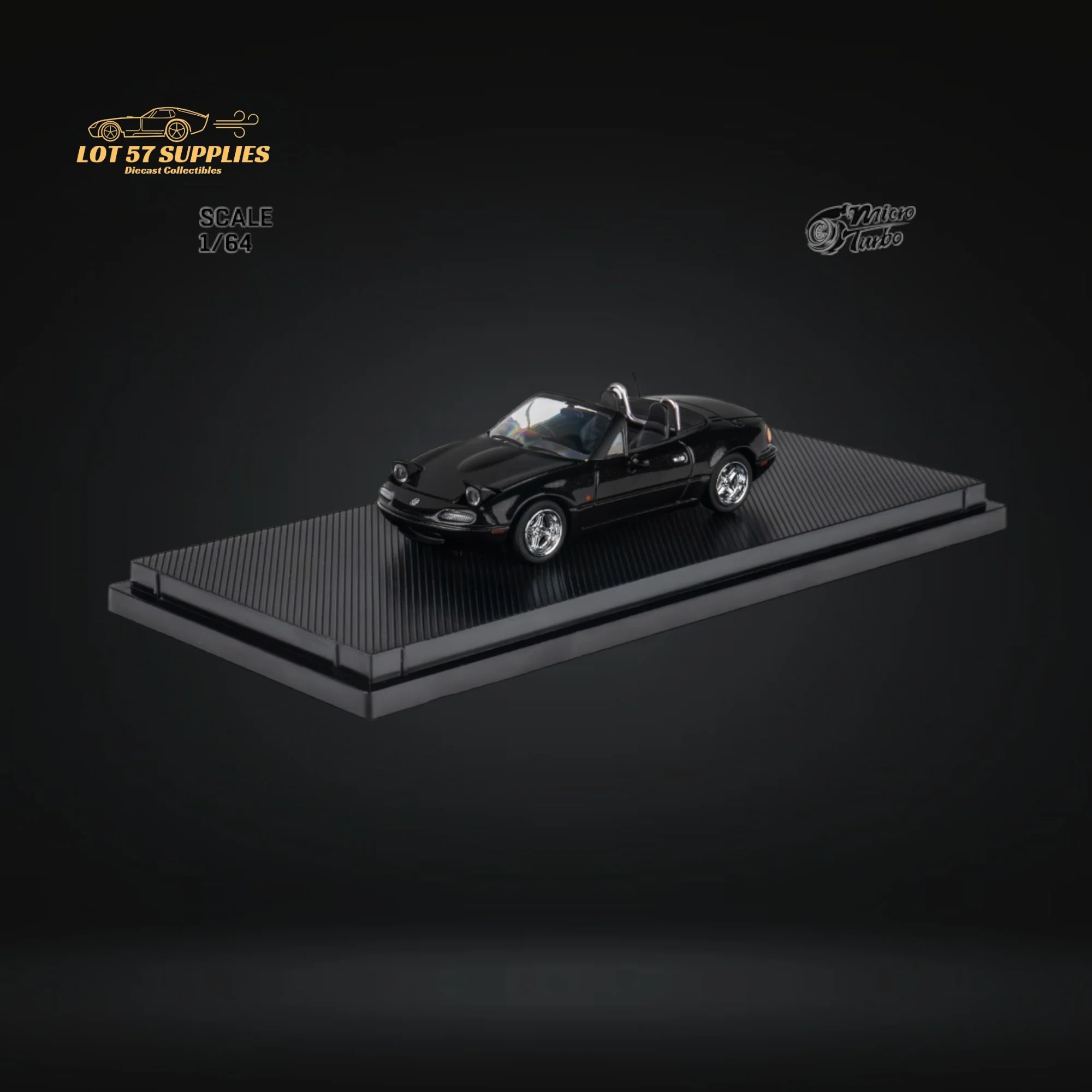 MicroTurbo Eunos Roadster MX-5 Customized Metallic Black 1:64 - Image 13