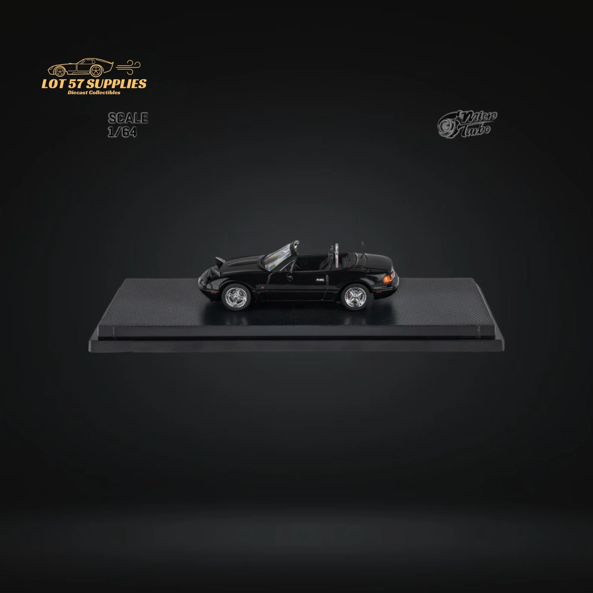 MicroTurbo Eunos Roadster MX-5 Customized Metallic Black 1:64 - Image 3