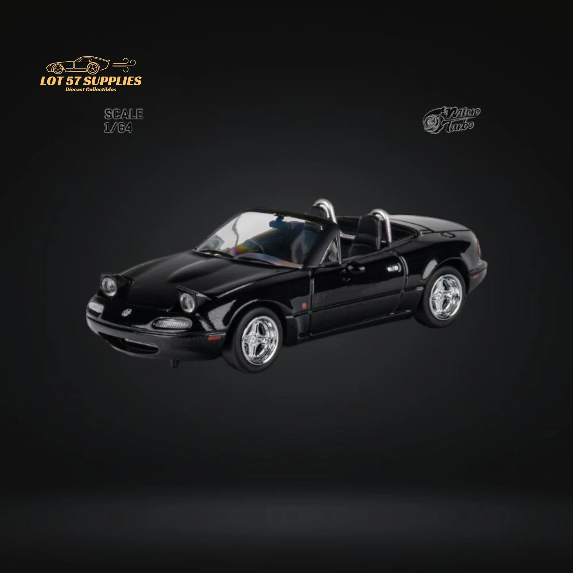 MicroTurbo Eunos Roadster MX-5 Customized Metallic Black 1:64 - Image 4