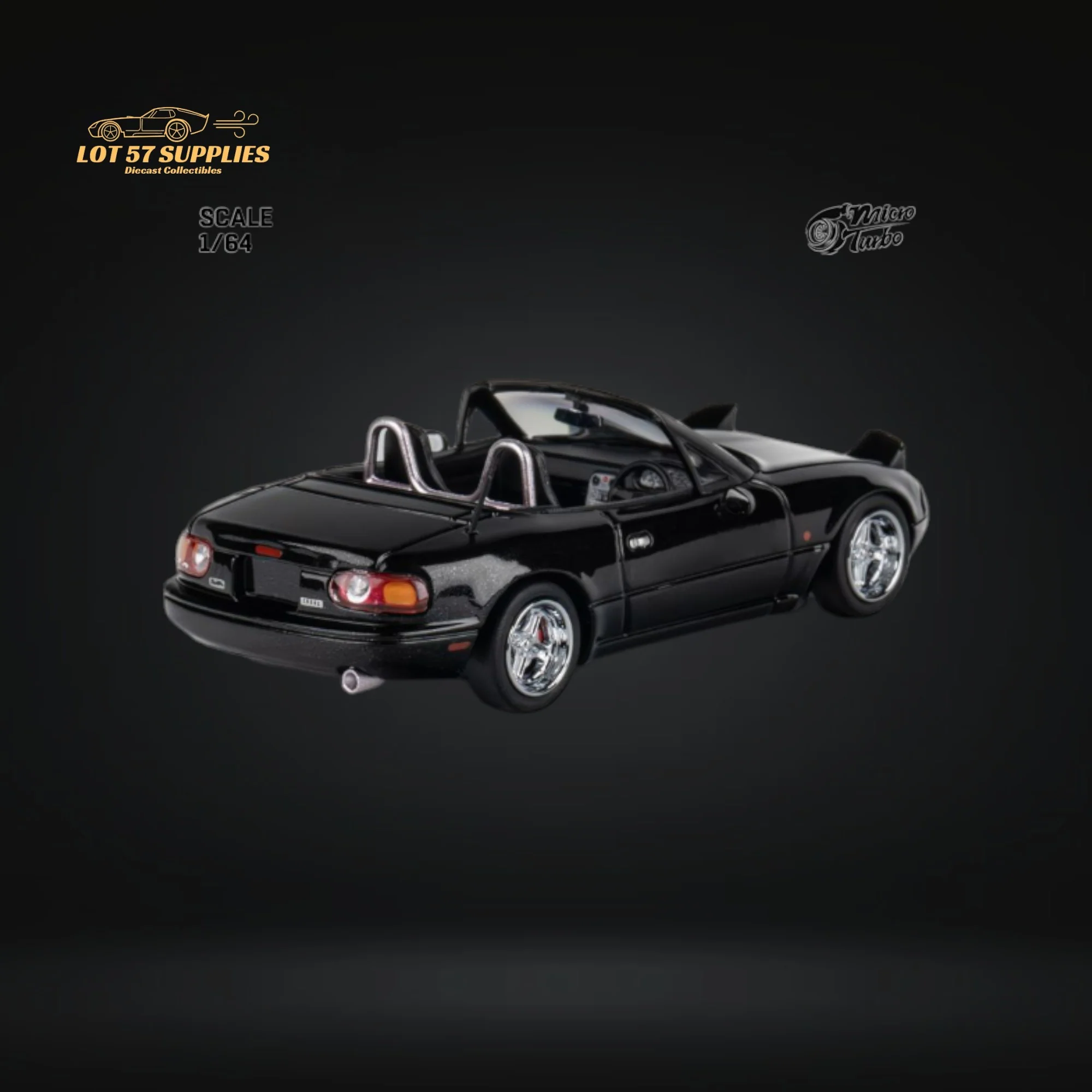 MicroTurbo Eunos Roadster MX-5 Customized Metallic Black 1:64 - Image 5