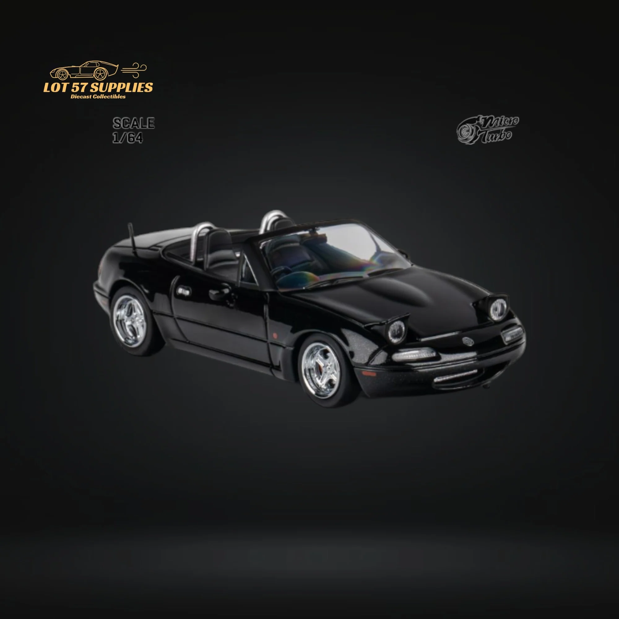 MicroTurbo Eunos Roadster MX-5 Customized Metallic Black 1:64 - Image 6