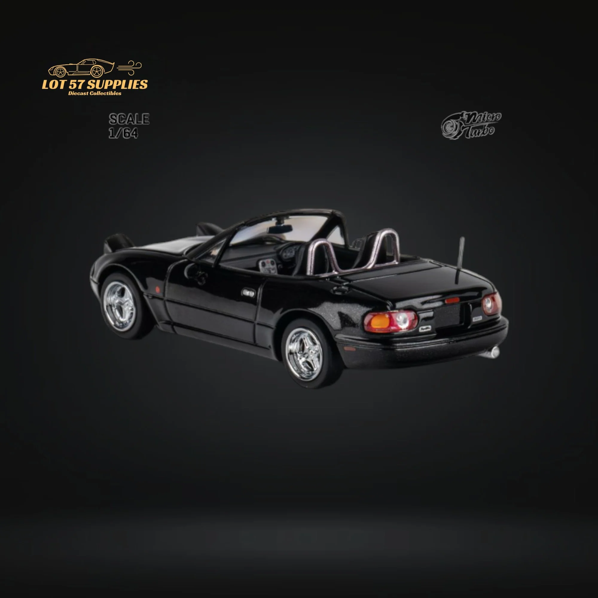 MicroTurbo Eunos Roadster MX-5 Customized Metallic Black 1:64 - Image 7