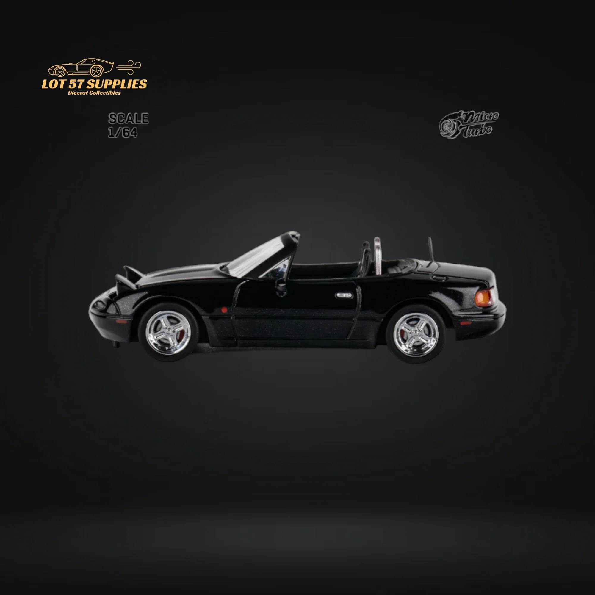 MicroTurbo Eunos Roadster MX-5 Customized Metallic Black 1:64 - Image 8