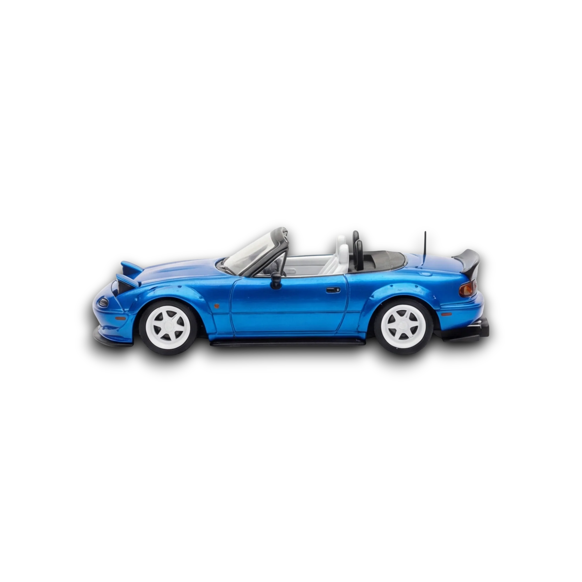 MicroTurbo Eunos Roadster RHD Rocket Bunny Metallic Blue 1:64 - Image 3