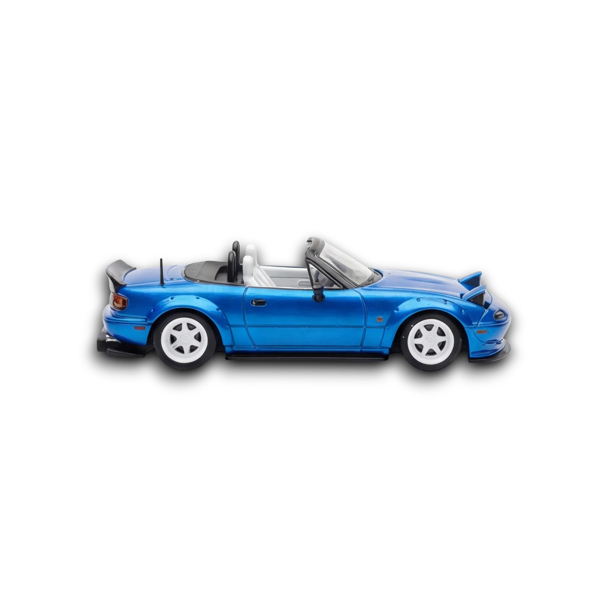 MicroTurbo Eunos Roadster RHD Rocket Bunny Metallic Blue 1:64 - Image 4