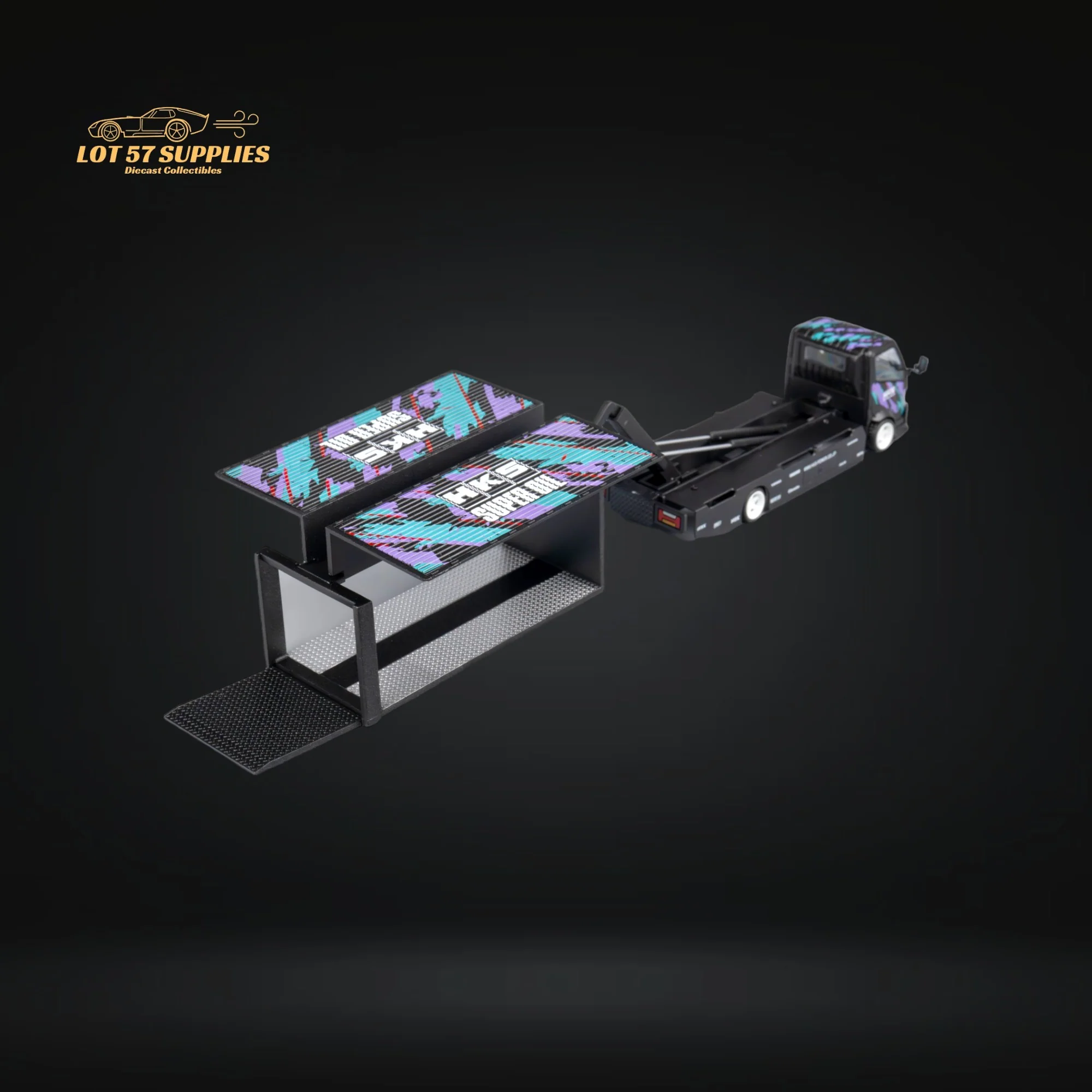 MicroTurbo Hino 300 Box Transport Truck HKS Livery 1:64 - Image 12