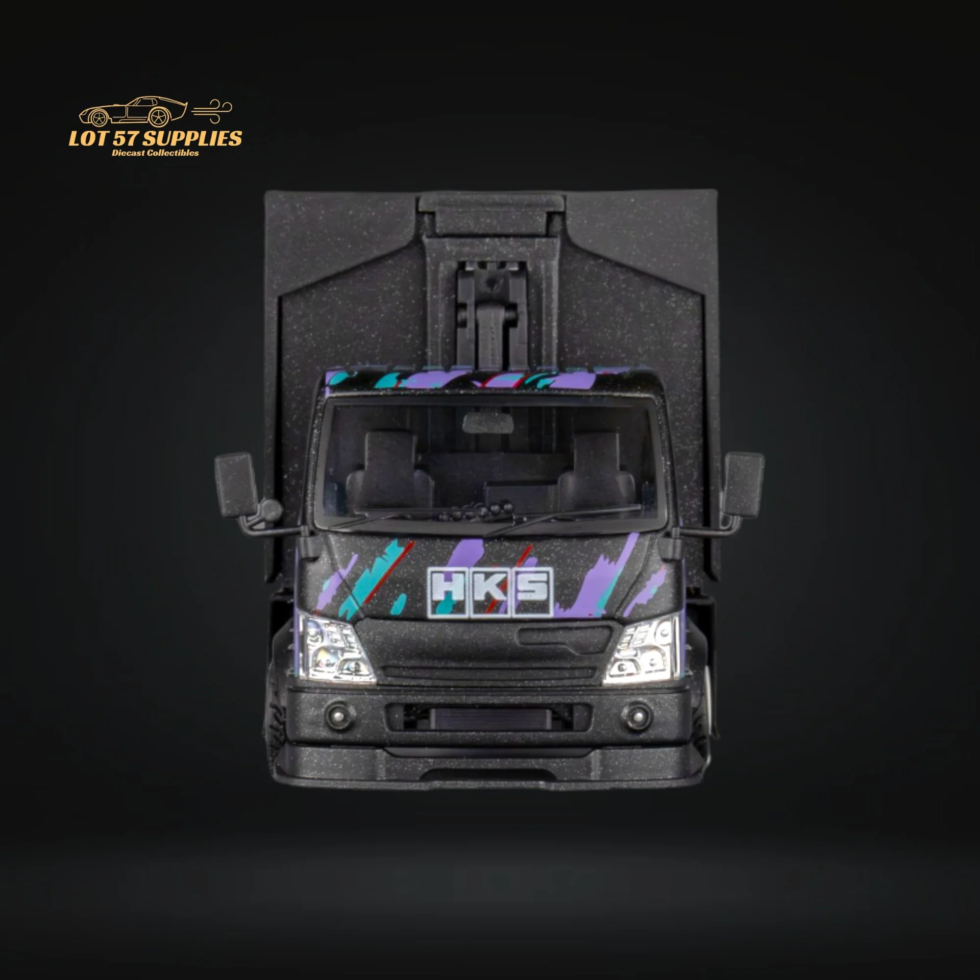 MicroTurbo Hino 300 Box Transport Truck HKS Livery 1:64 - Image 9