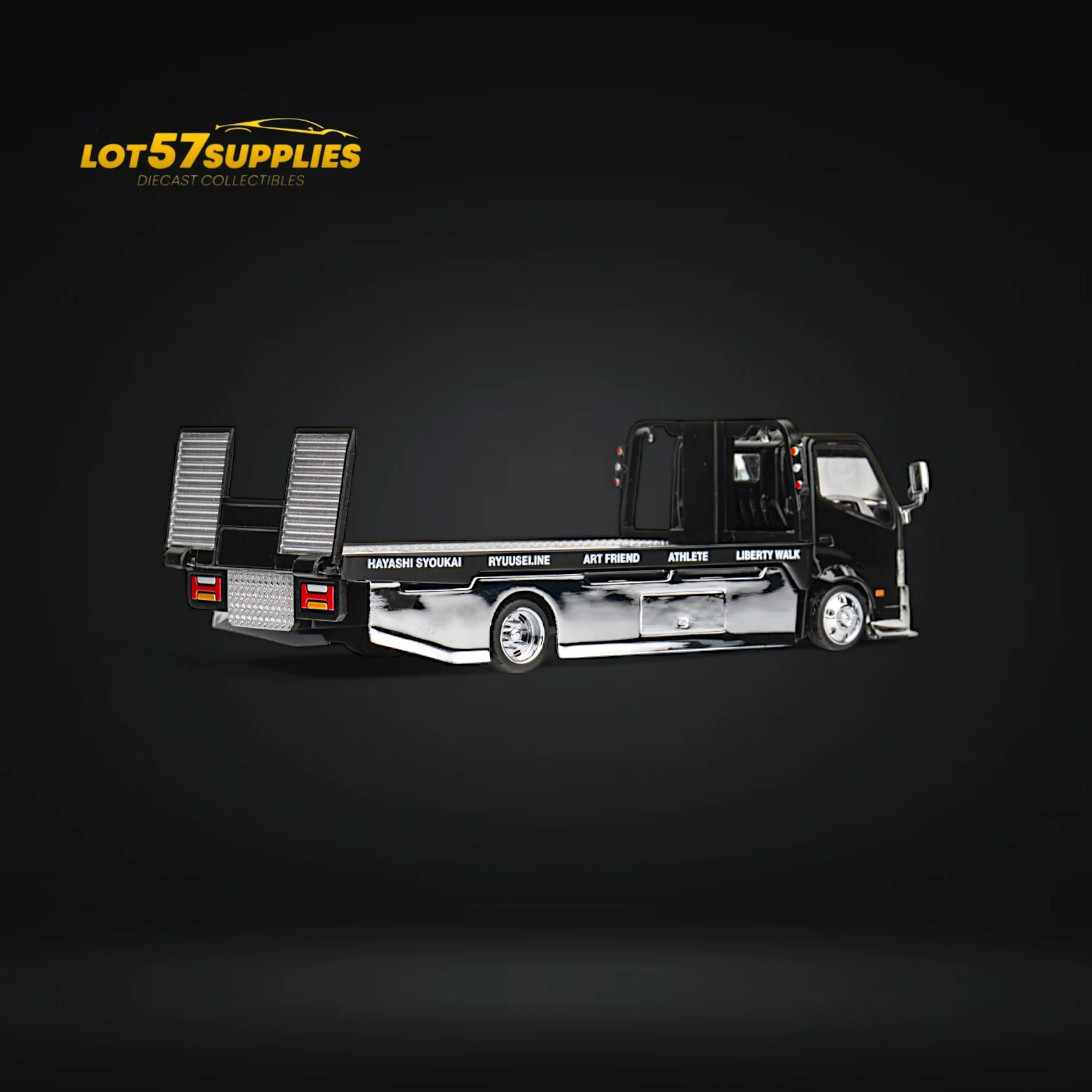 MicroTurbo HINO 300 Custom Flatbed Truck 1:64 - Image 3