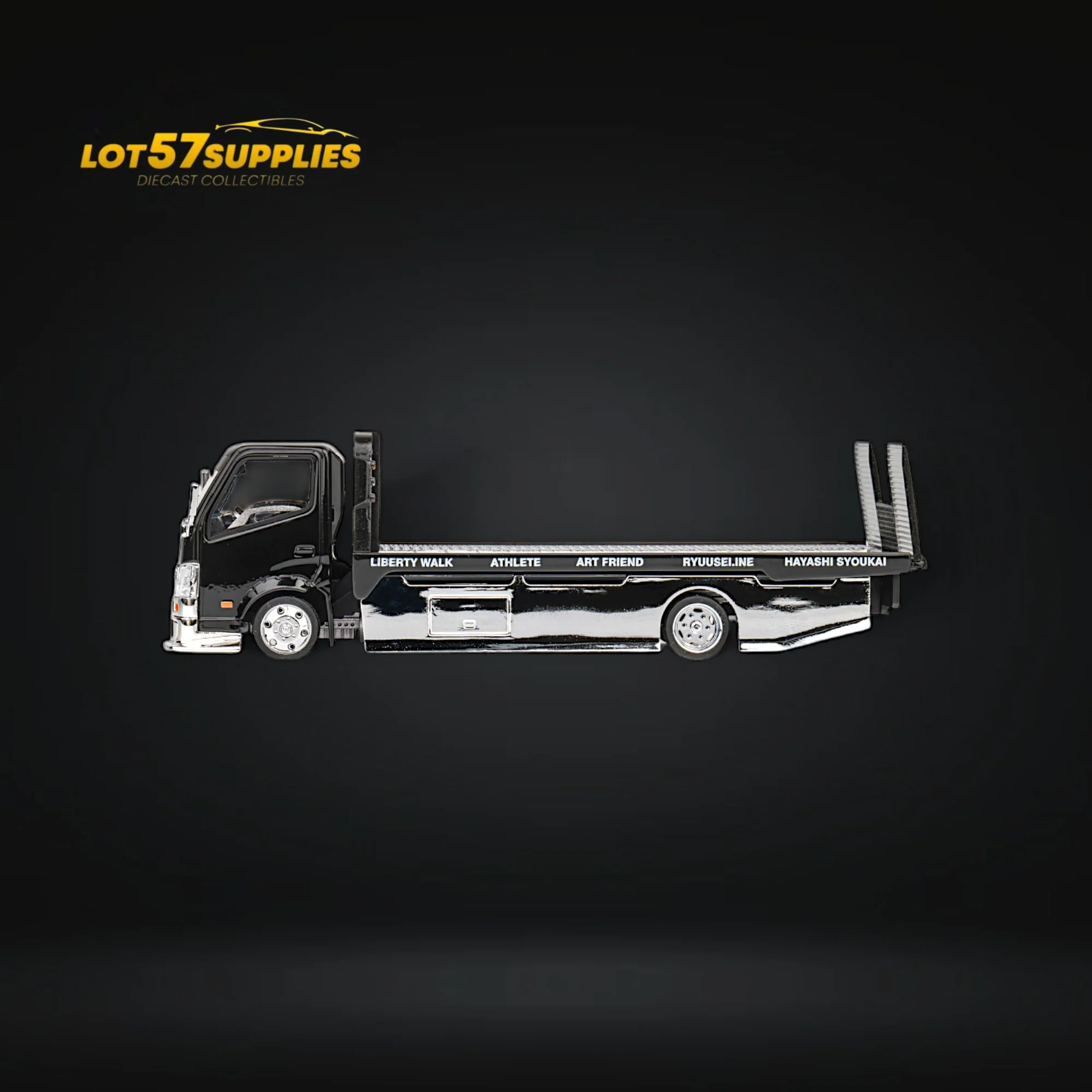MicroTurbo HINO 300 Custom Flatbed Truck 1:64 - Image 4