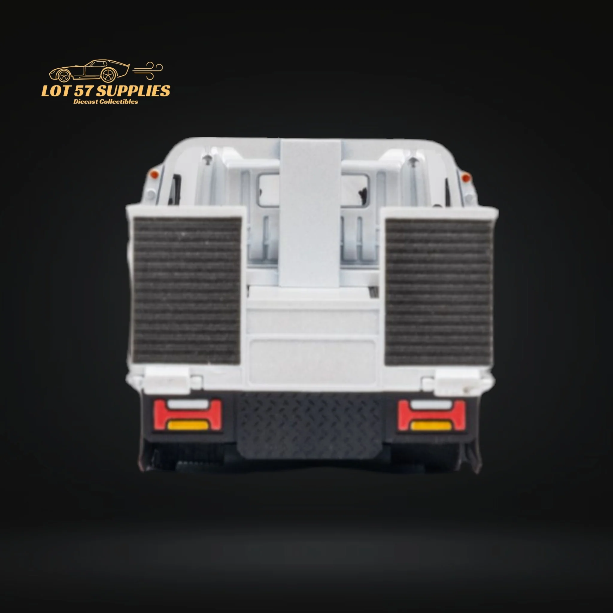 MicroTurbo Hino 300 Custom Flatbed Truck White 1:64 - Image 7