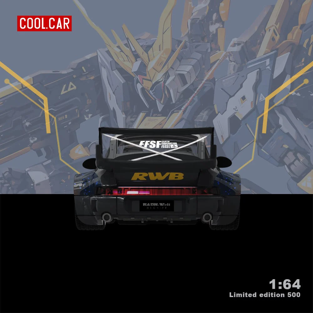 Cool Car Porsche RWB 964 BANSHEE MECHA Livery Figure Version 1:64 - Image 5