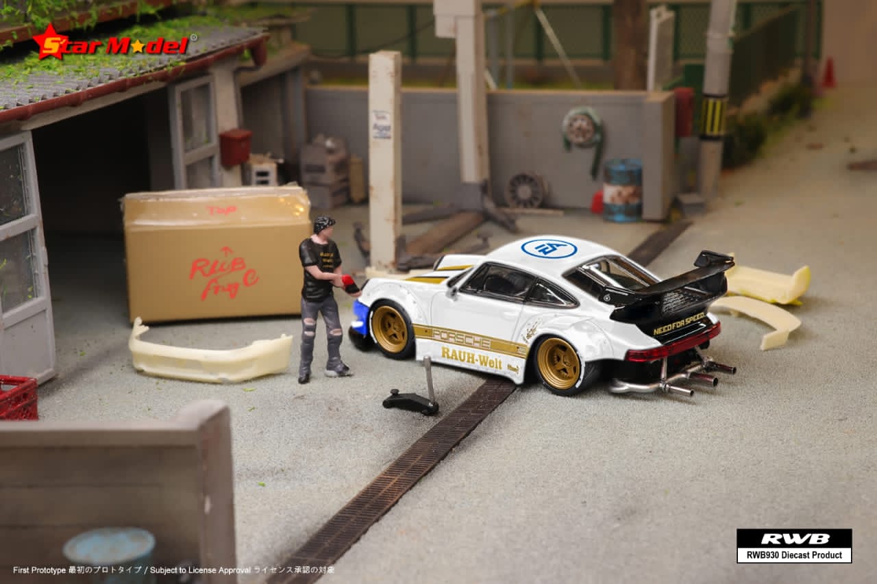 Star Model Porsche RWB 930 GT Wing NFS White Livery 1:64 - Image 3