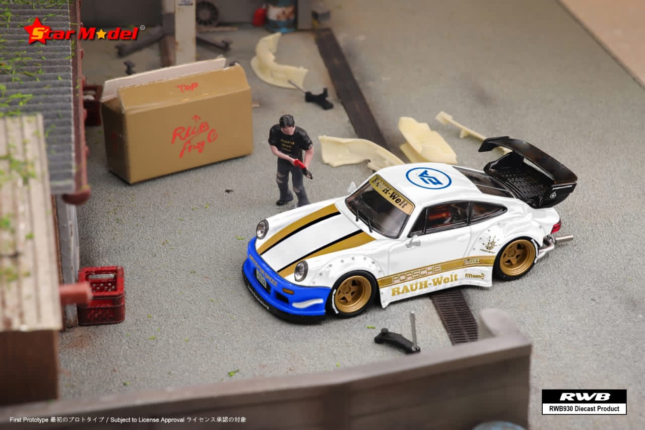 Star Model Porsche RWB 930 GT Wing NFS White Livery 1:64 - Image 4
