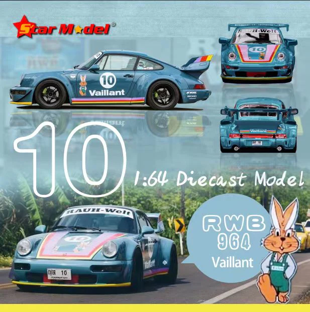 Star Model Porsche RWB 964 GT Wing Green Vaillant 1:64 - Image 5