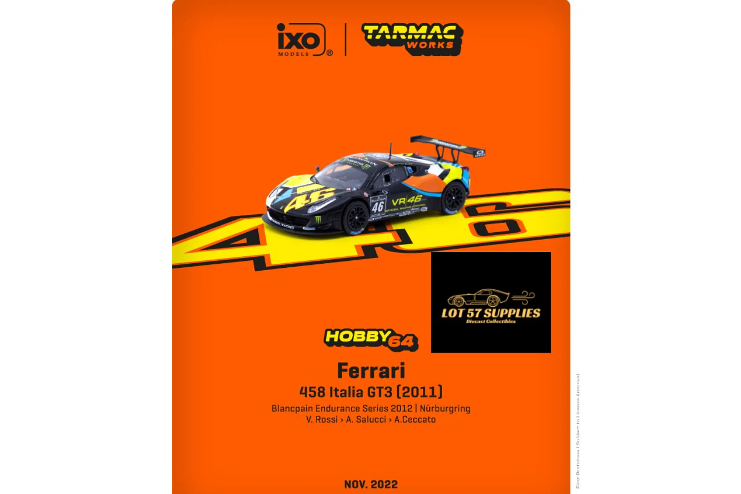 Tarmac Works Ferrari 458 Italia GT3 1:64 - Image 4